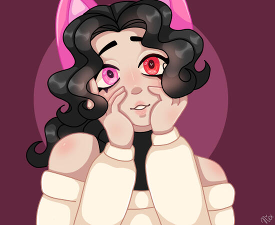 Ella doing the iconic Yuno Gasai pose